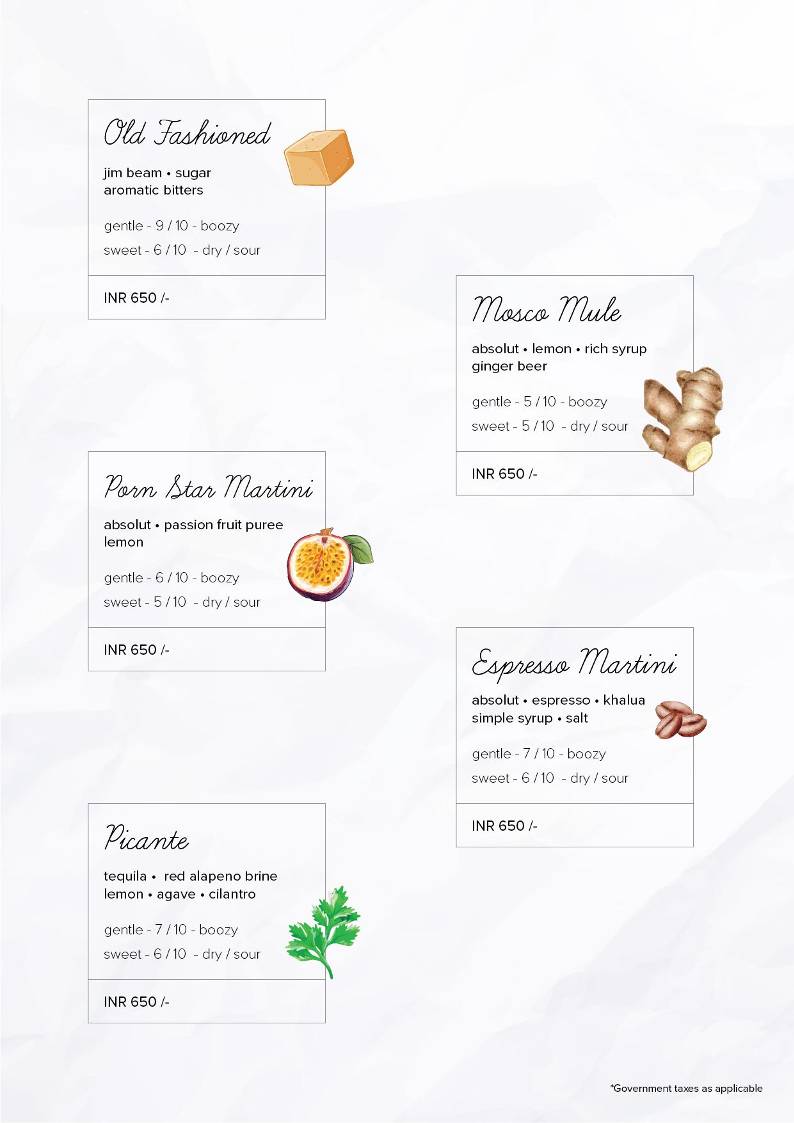 The Living Room menu