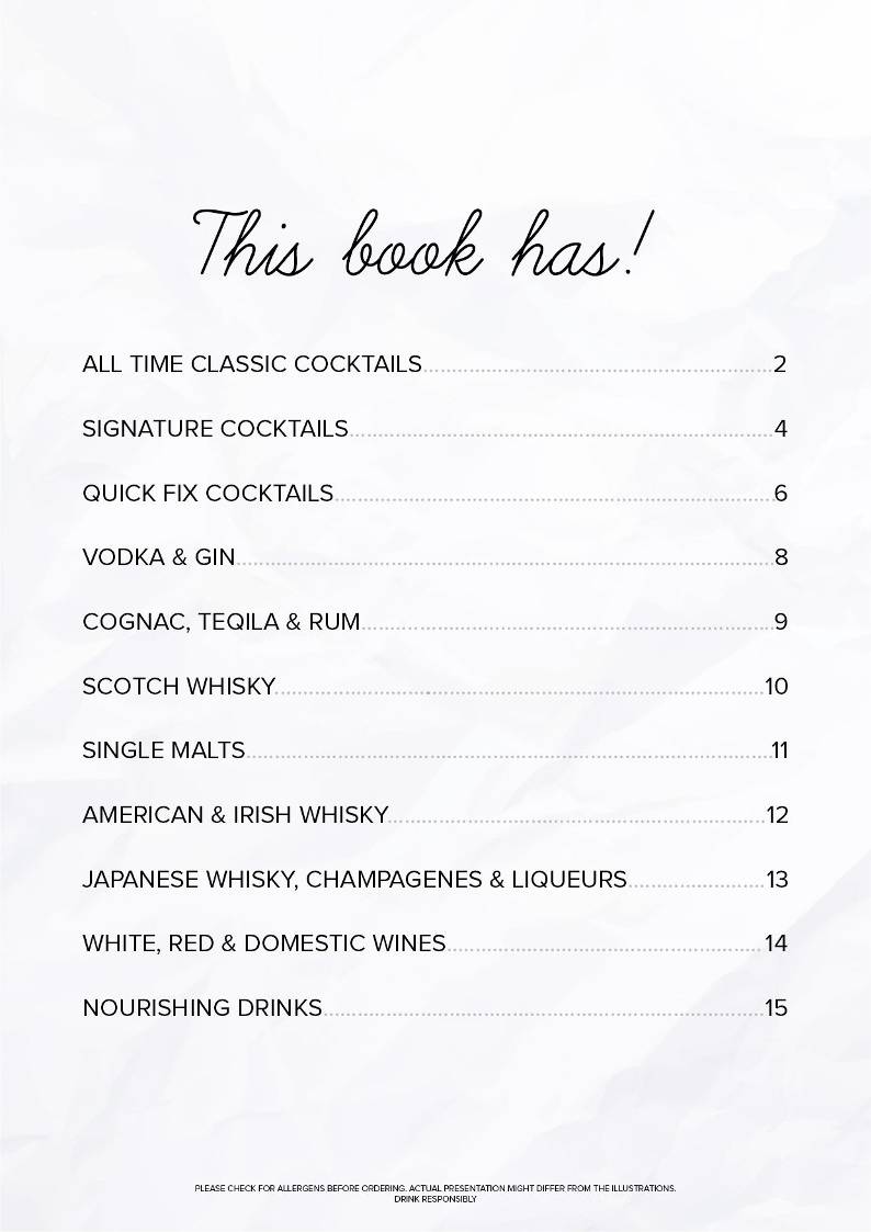 The Living Room menu