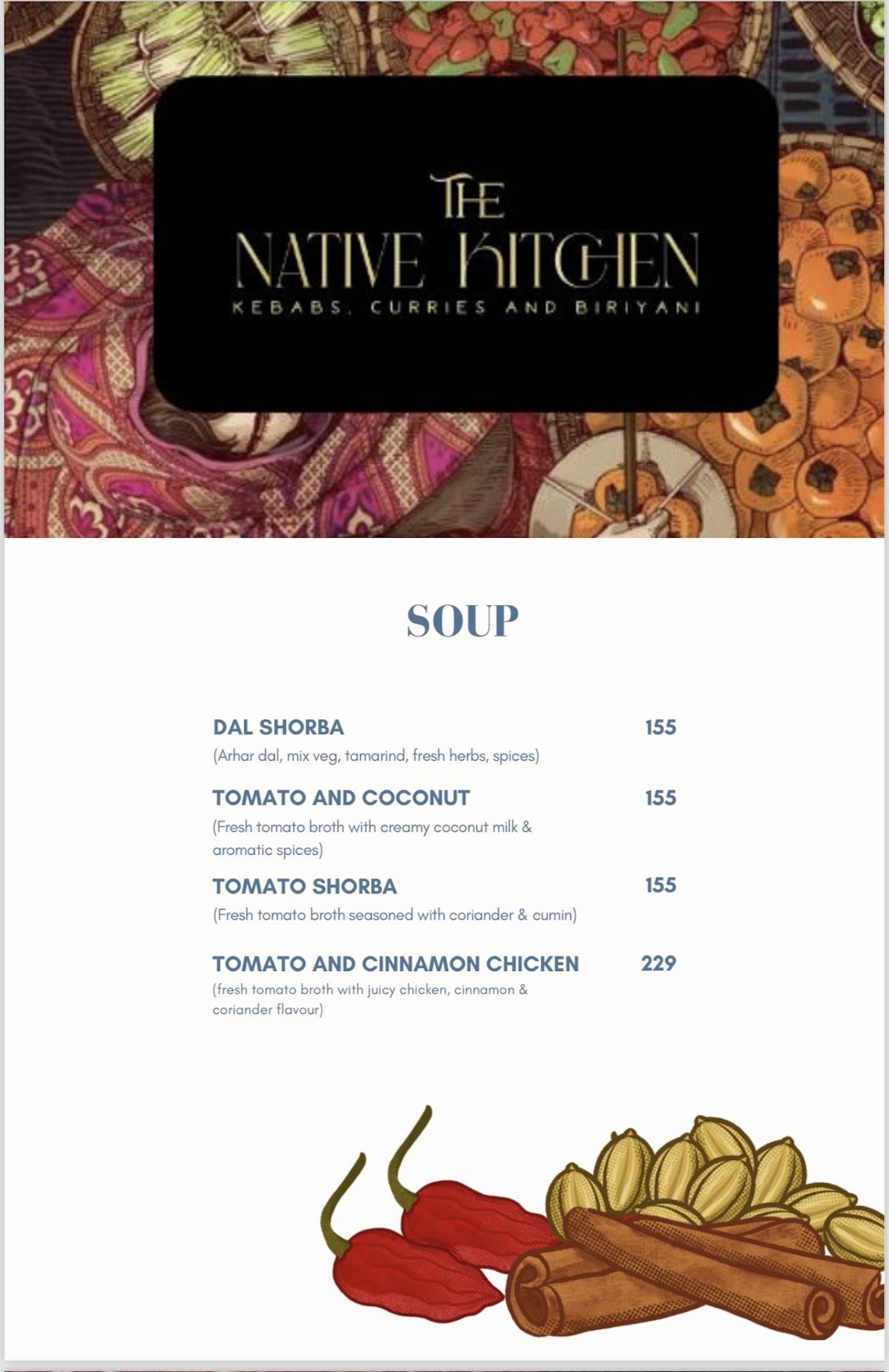 The Native Kitchen menu