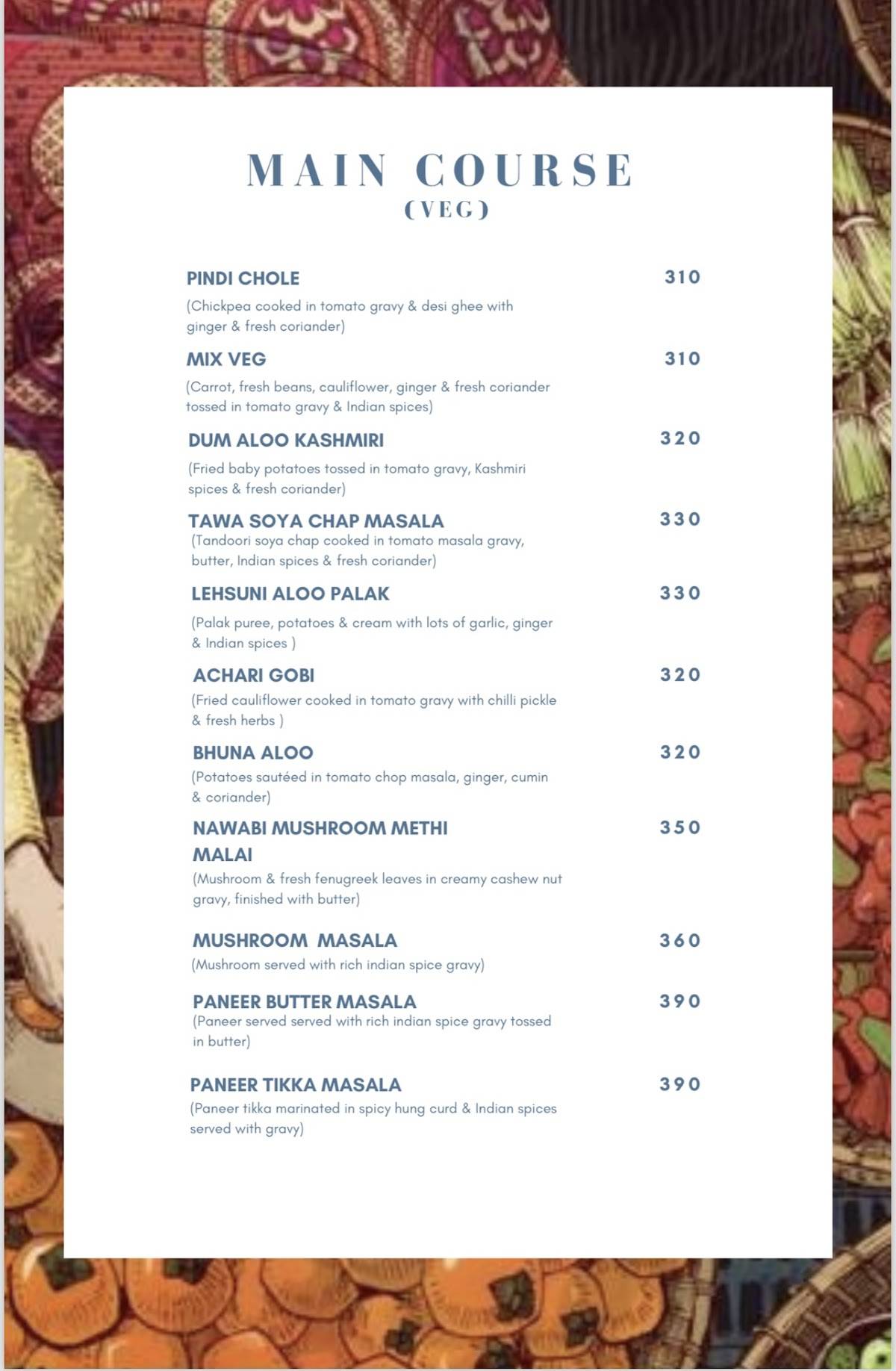The Native Kitchen menu