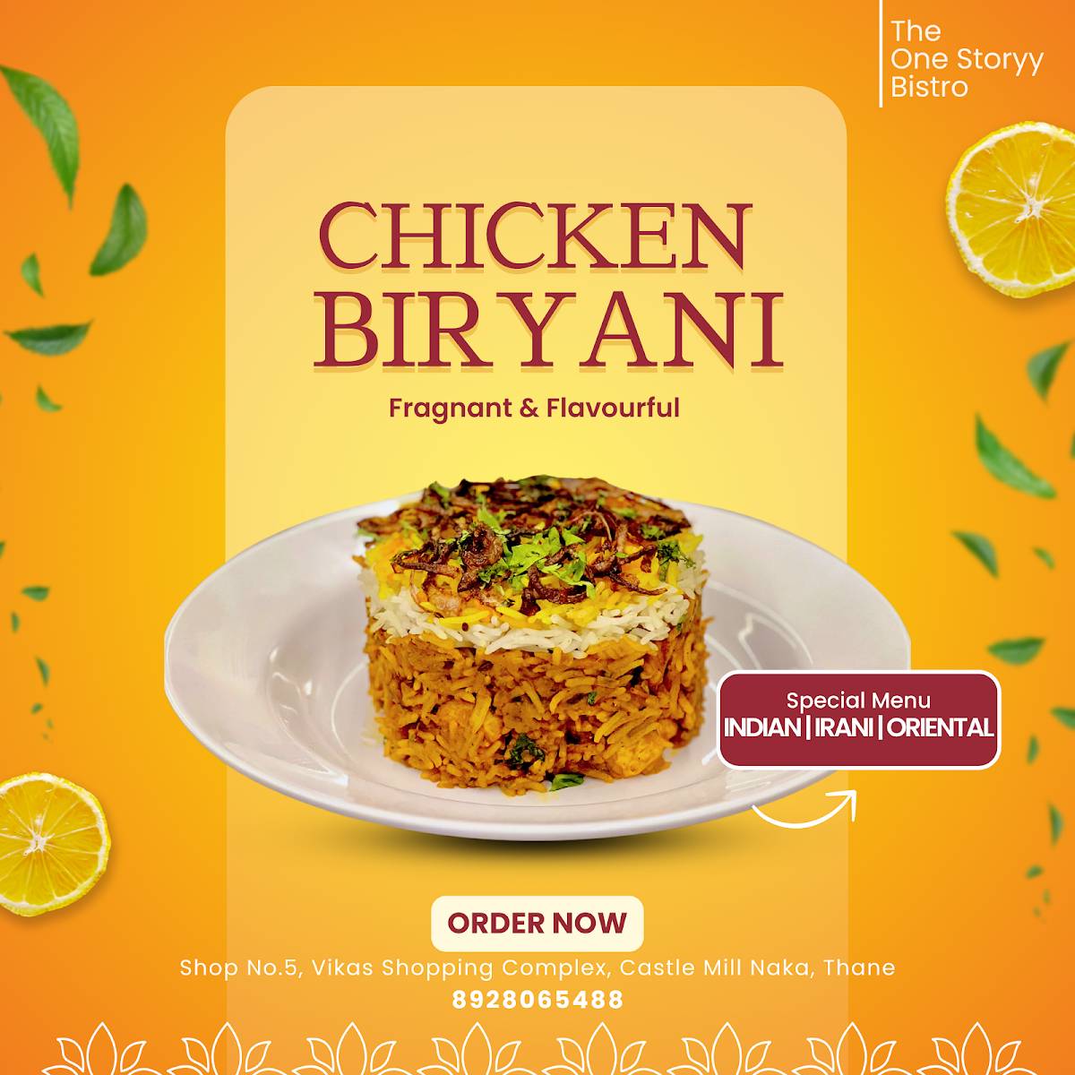 The One Storyy Bistro menu