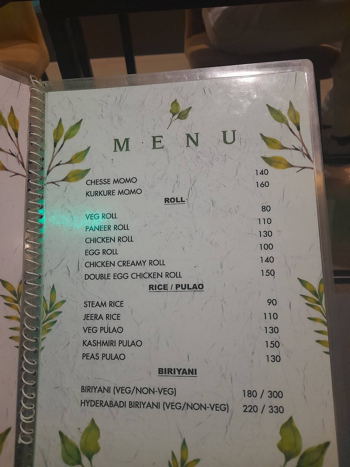 The Posh Table menu