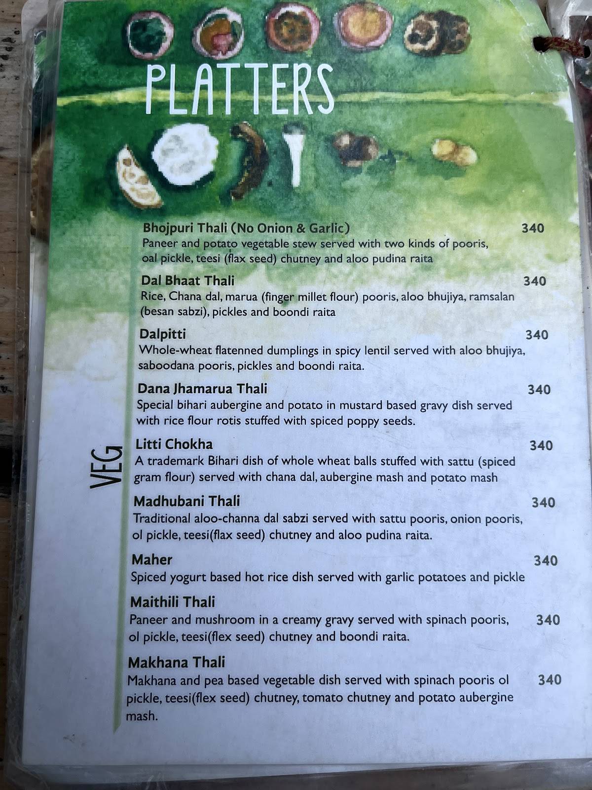 The Pot Belly menu