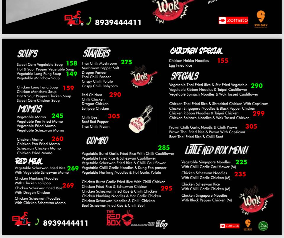 The Red Box menu