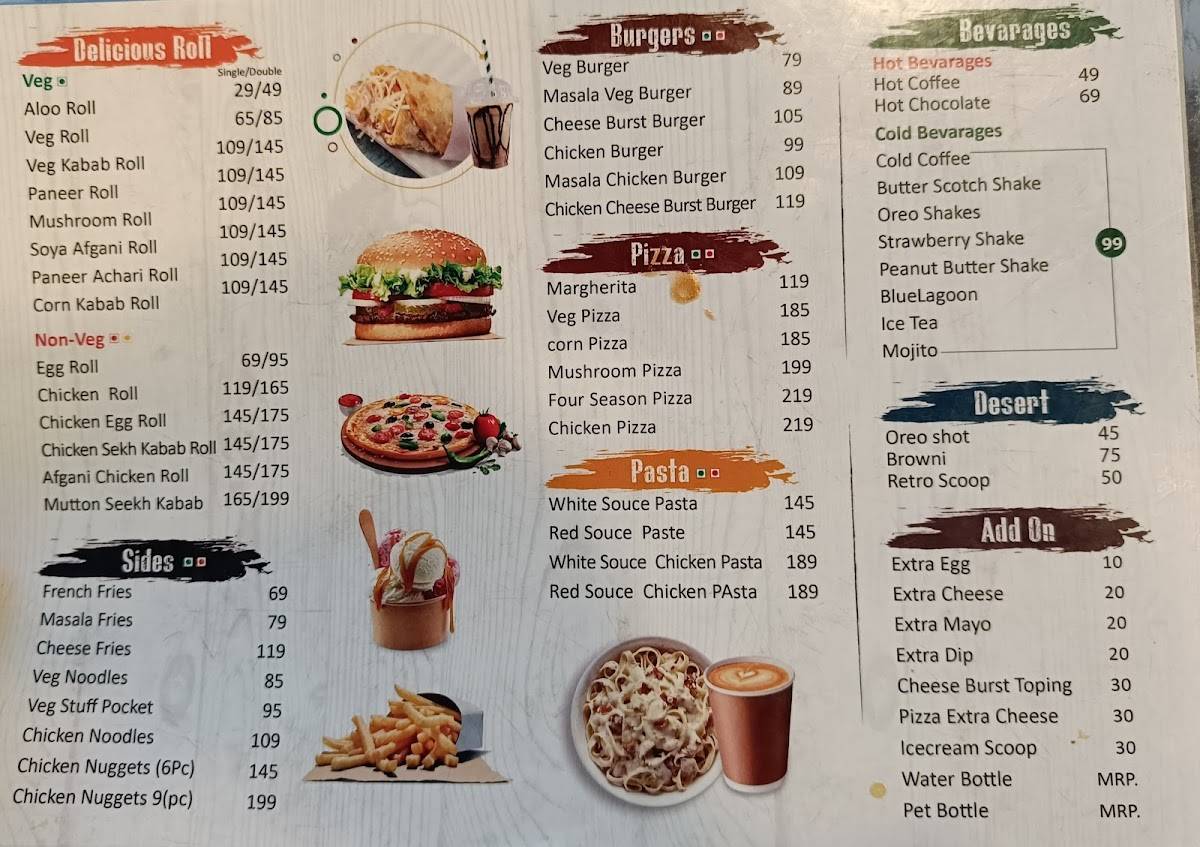 The Retro Rolls menu