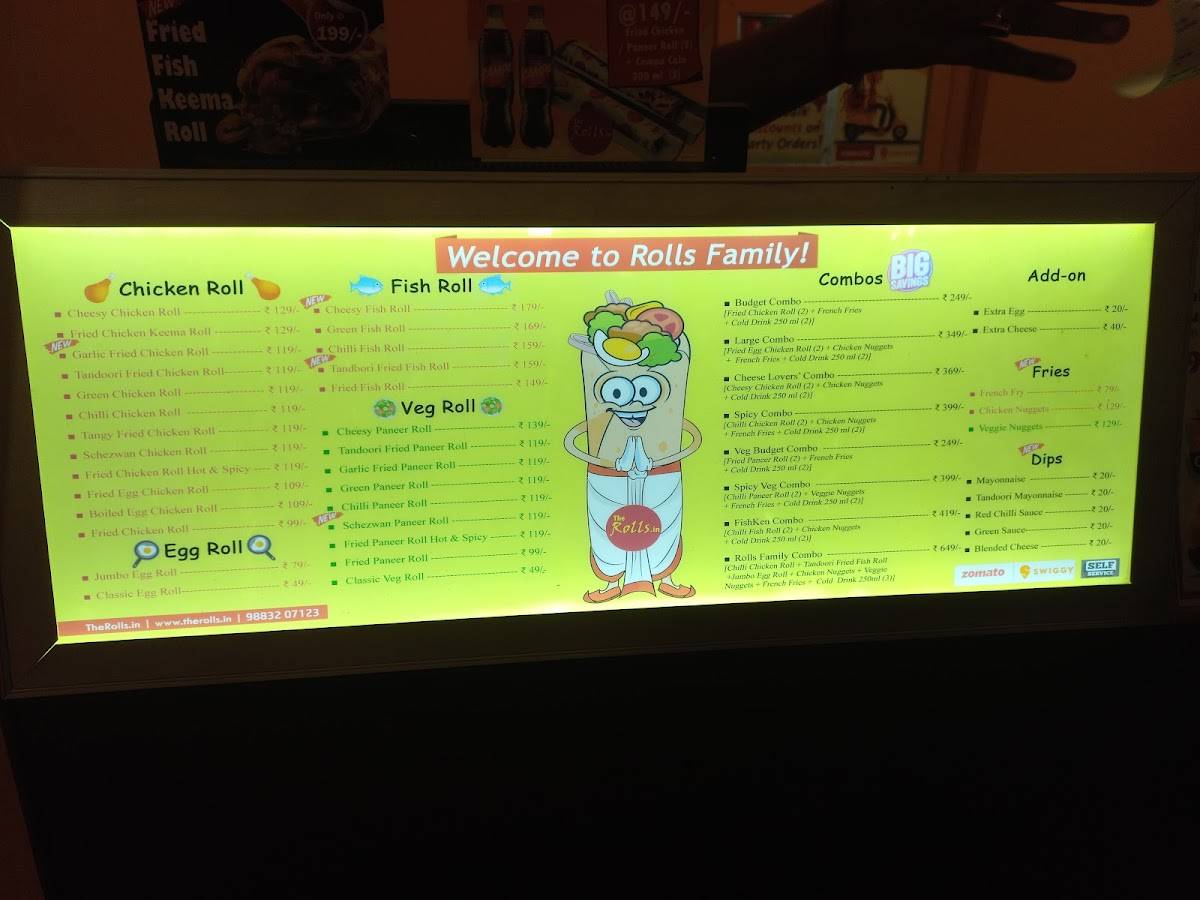 The Rolls.in menu