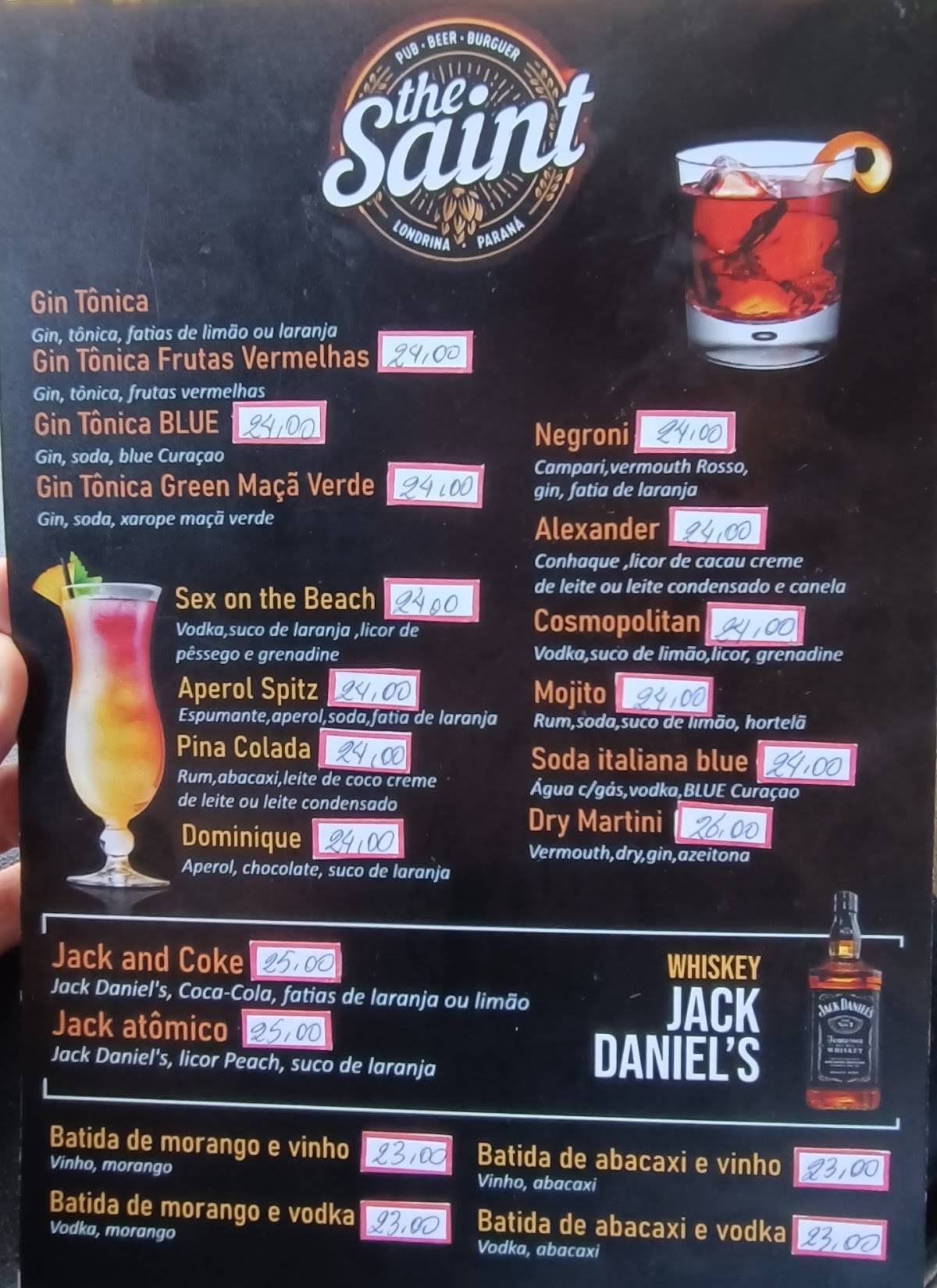 The Saint Pub cardápio