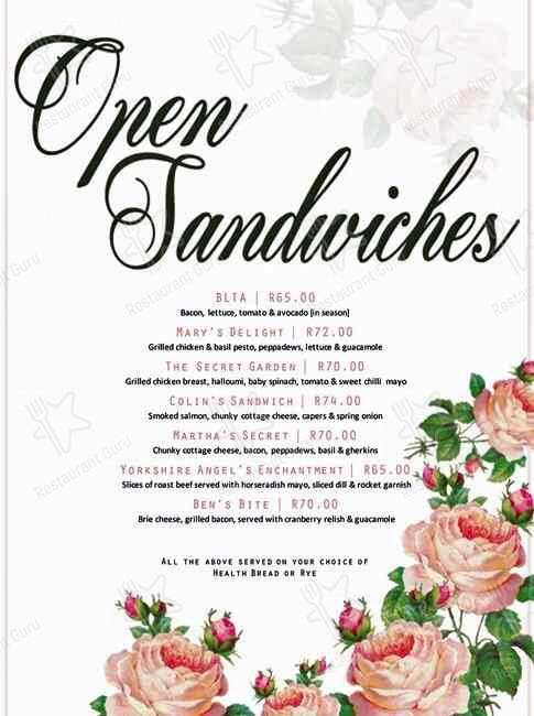 The Secret Tea Garden menu