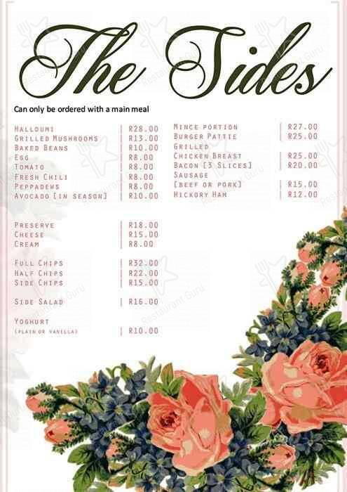 Menu de The Secret Tea Garden