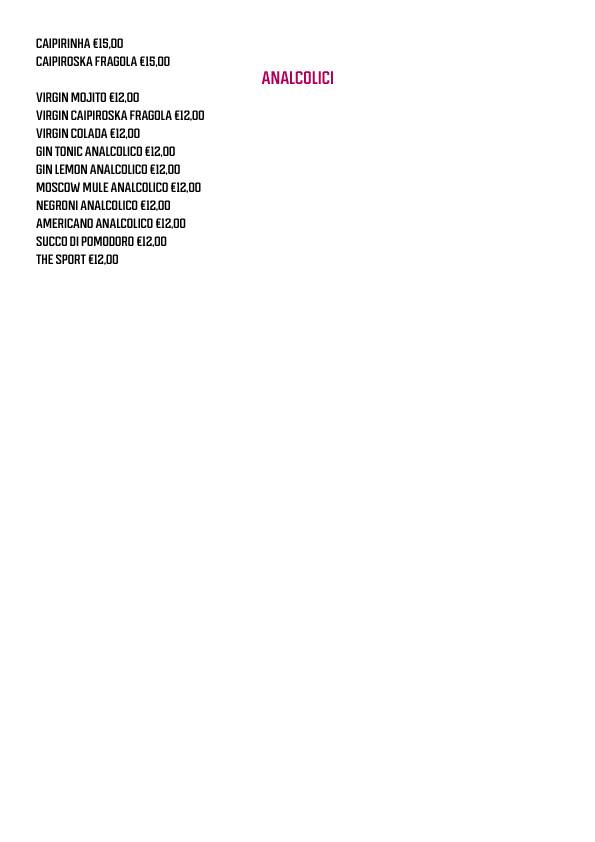 Menu di The Sport 