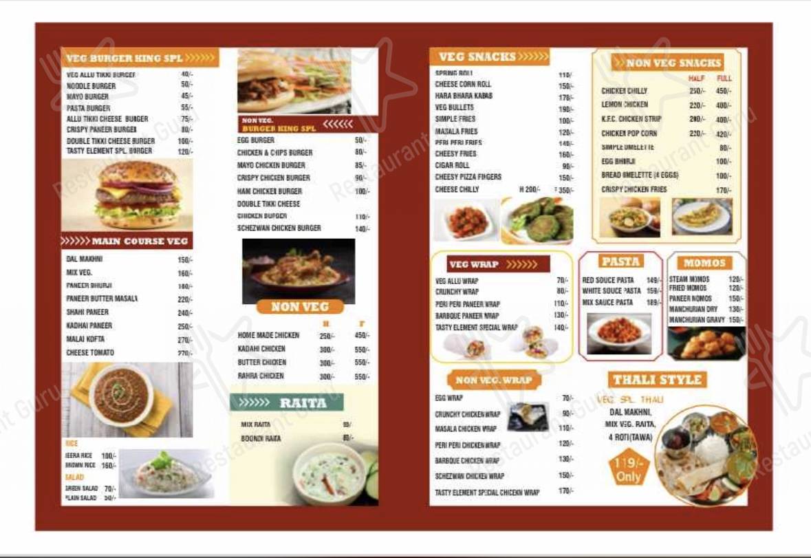 The Tasty Element menu