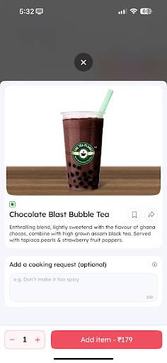 The Tea Planet menu