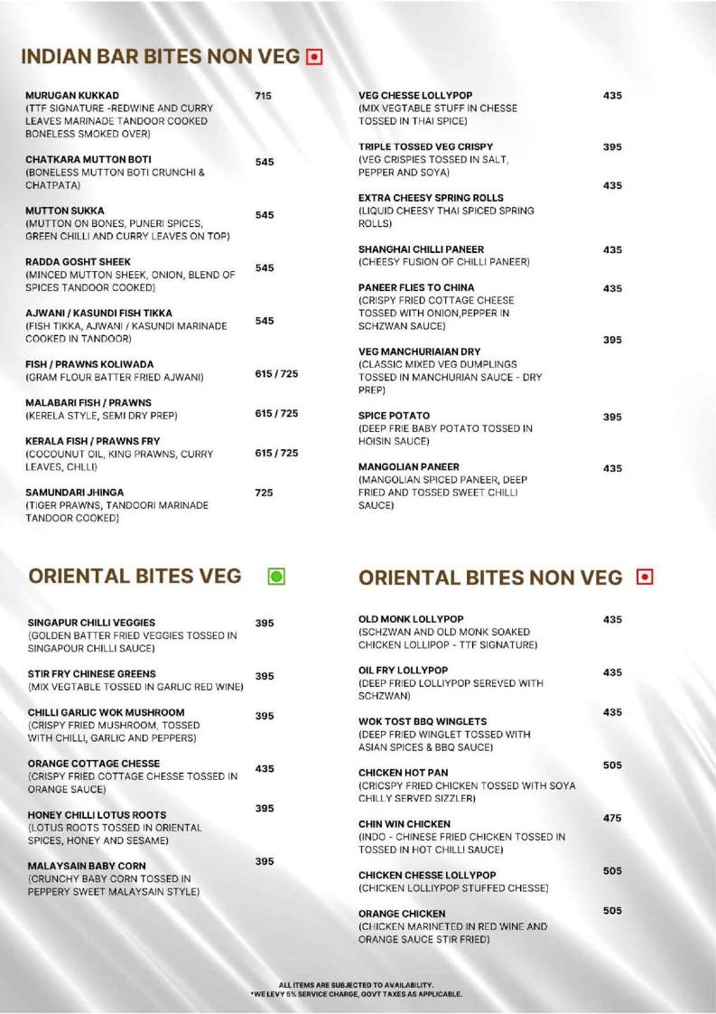 The Tenth Floor menu