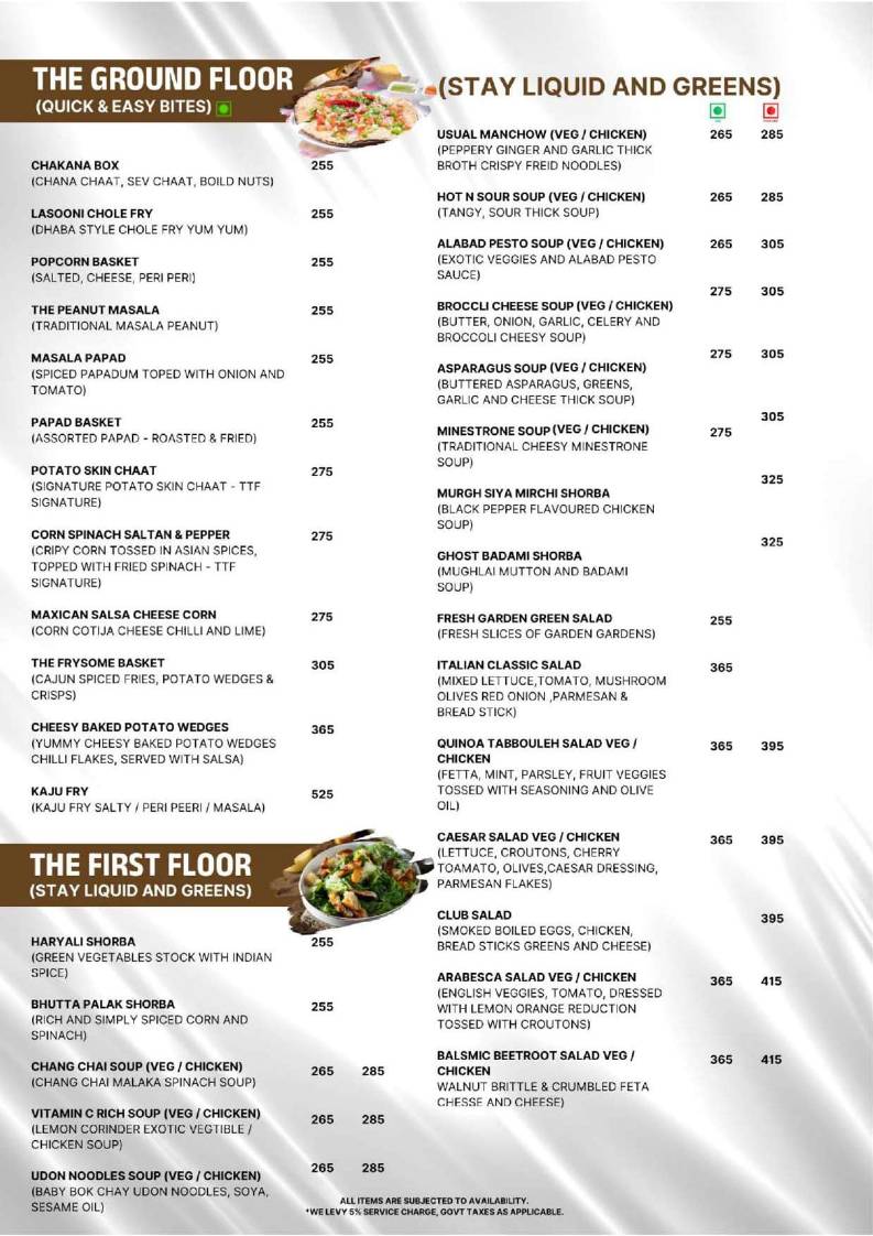 The Tenth Floor menu