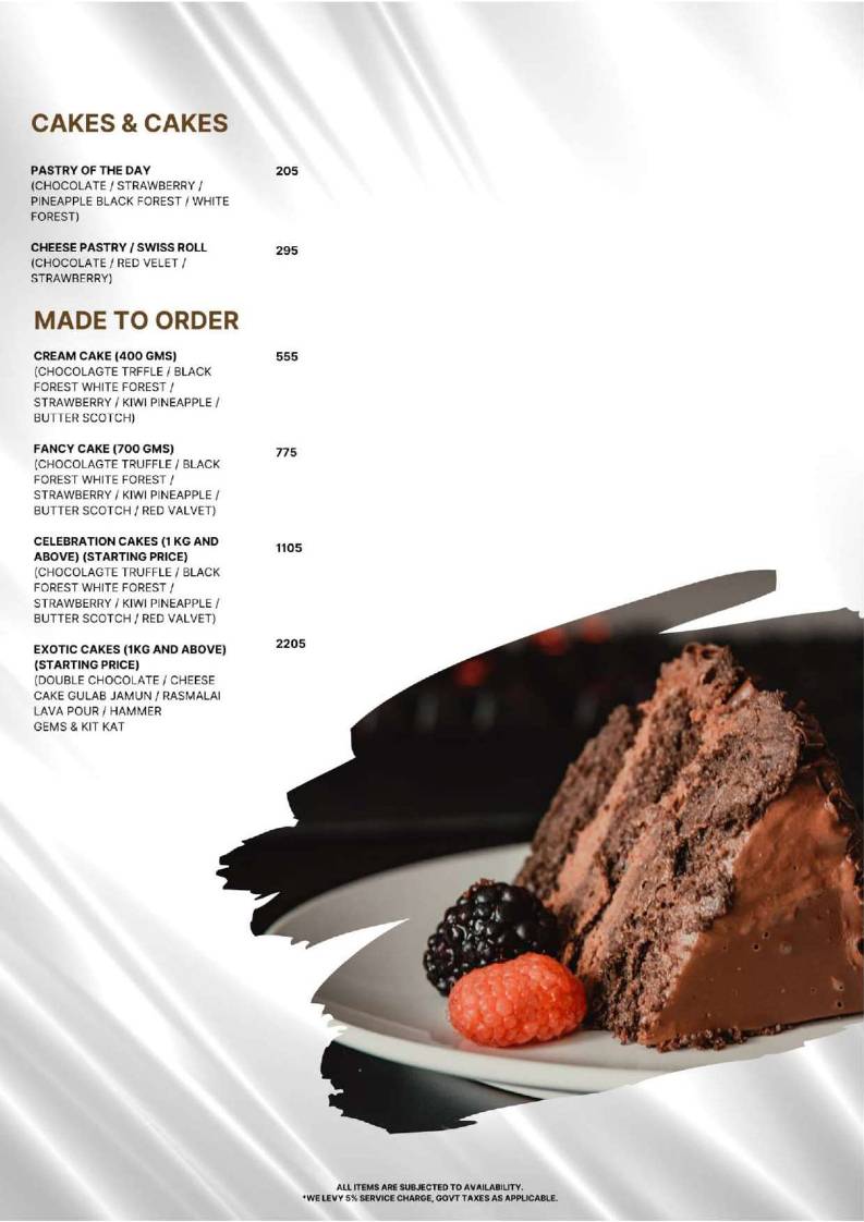 The Tenth Floor menu