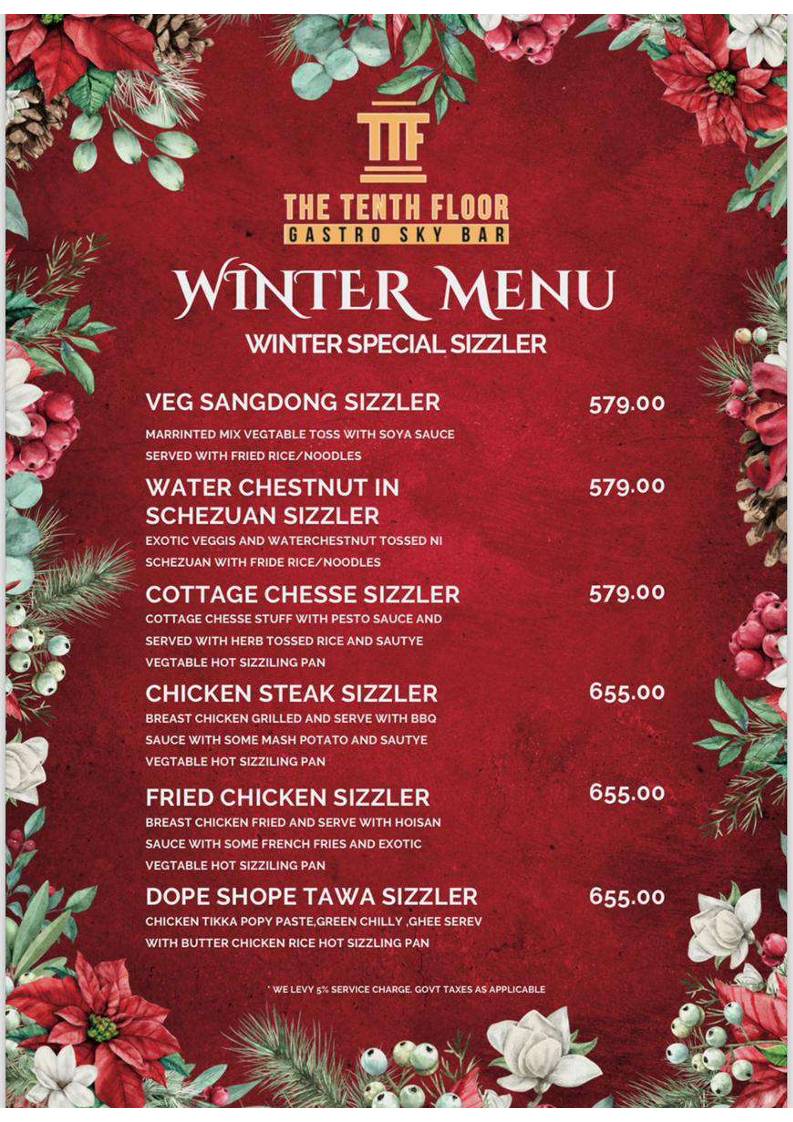 The Tenth Floor menu