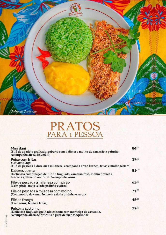 Restaurante Tia Lena cardápio