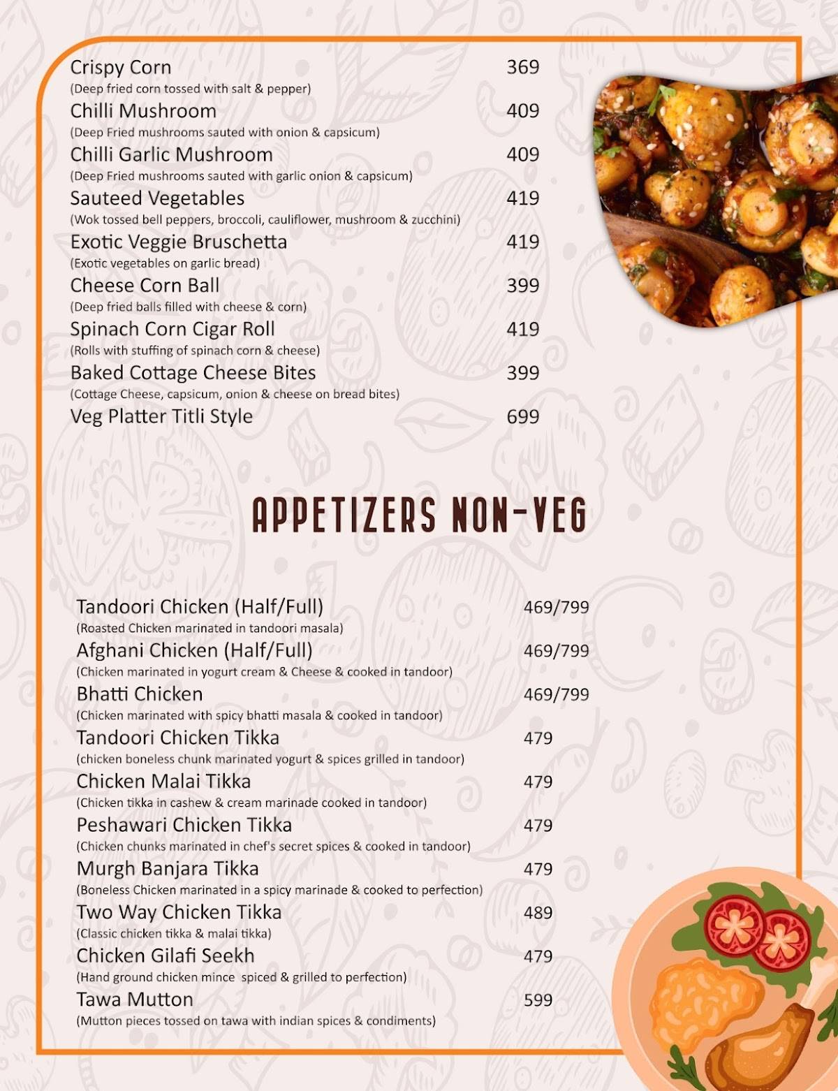 Titli Cafe Faridabad menu