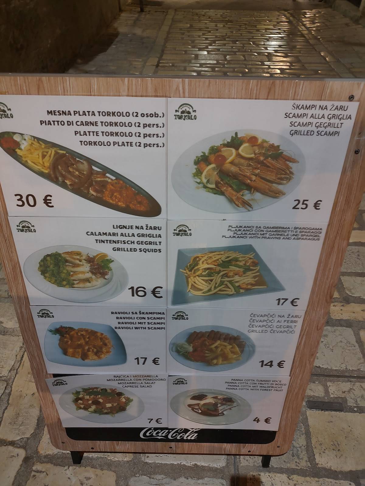 Menu di Torkolo restaurant 
