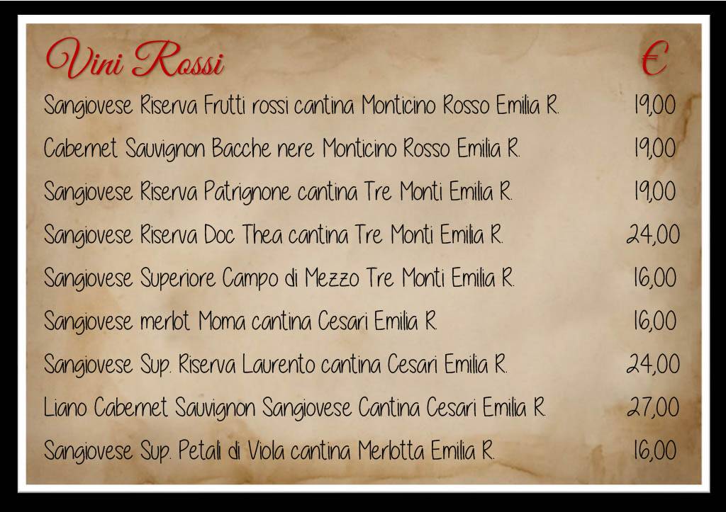 Menu di Toro Loco 