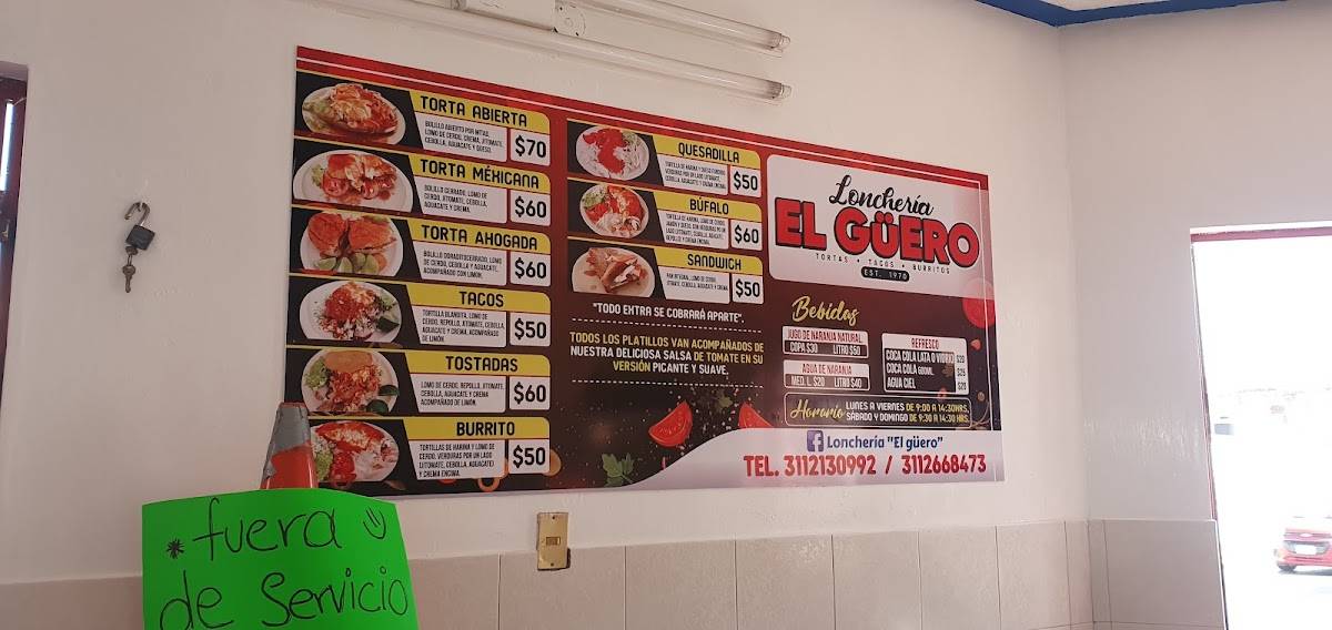 Carta Del Restaurante Tortas El G Ero Tepic