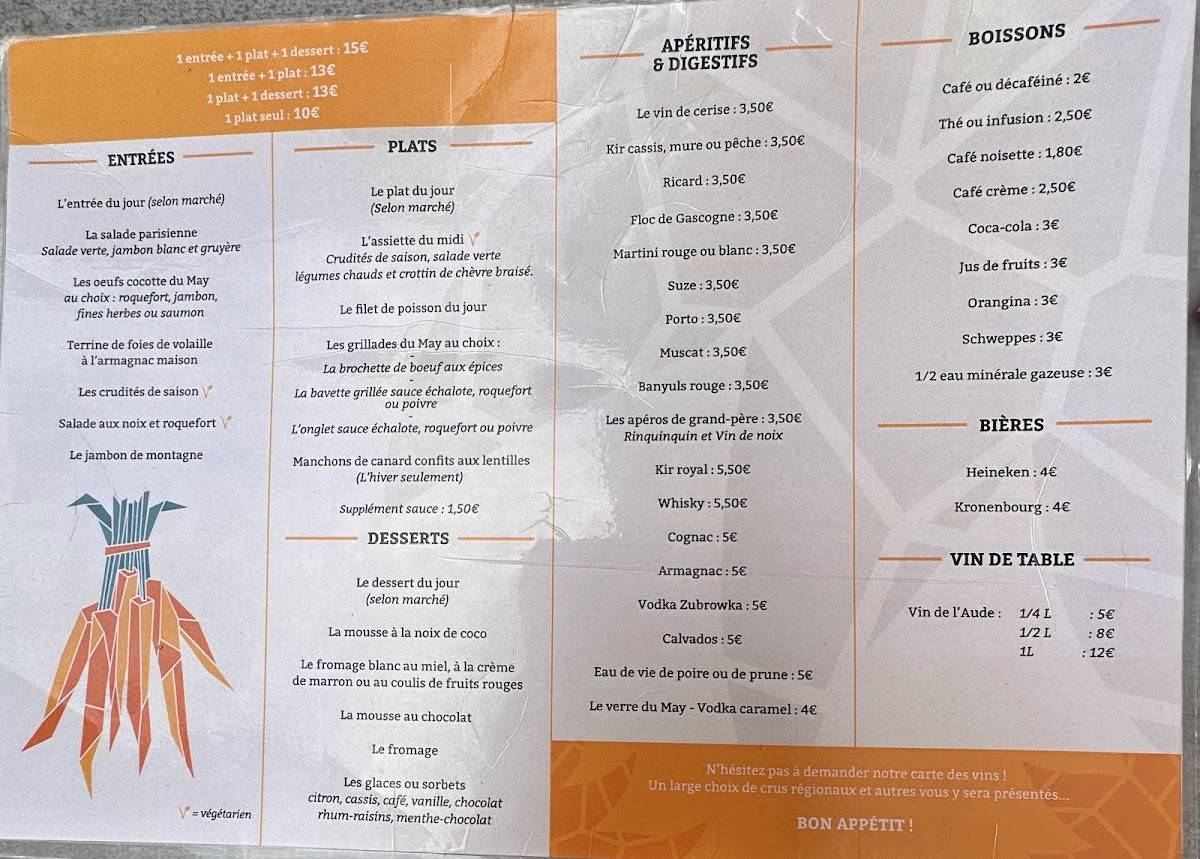 Menu de Le MAY