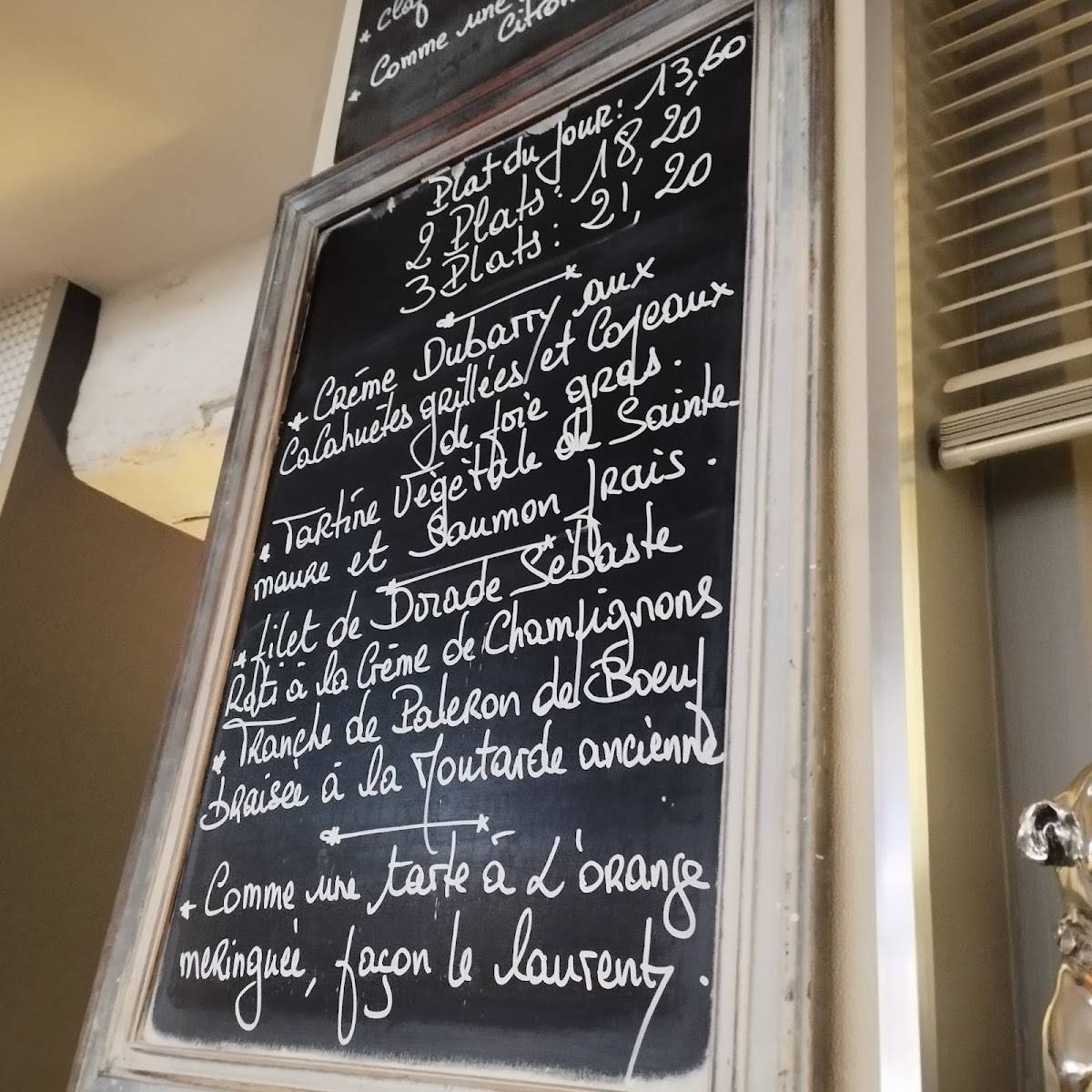 Le Laurenty menu