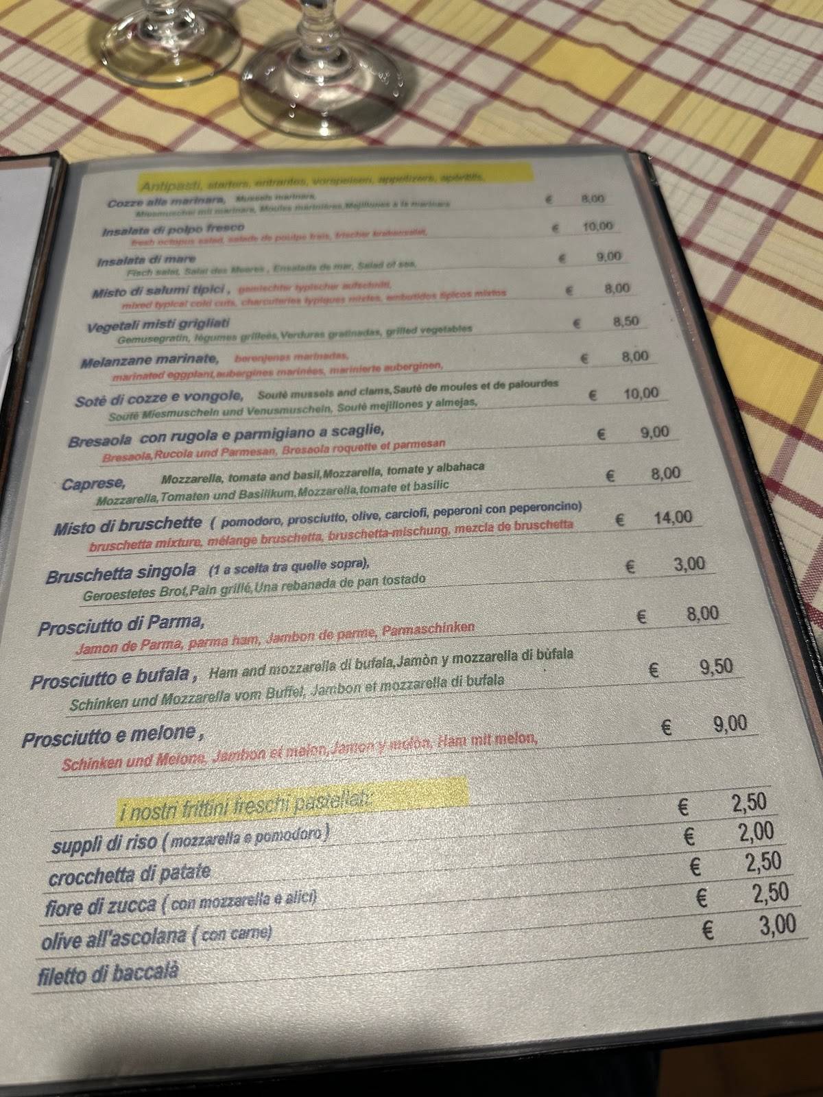 Menu di Trattoria Al Tettarello 