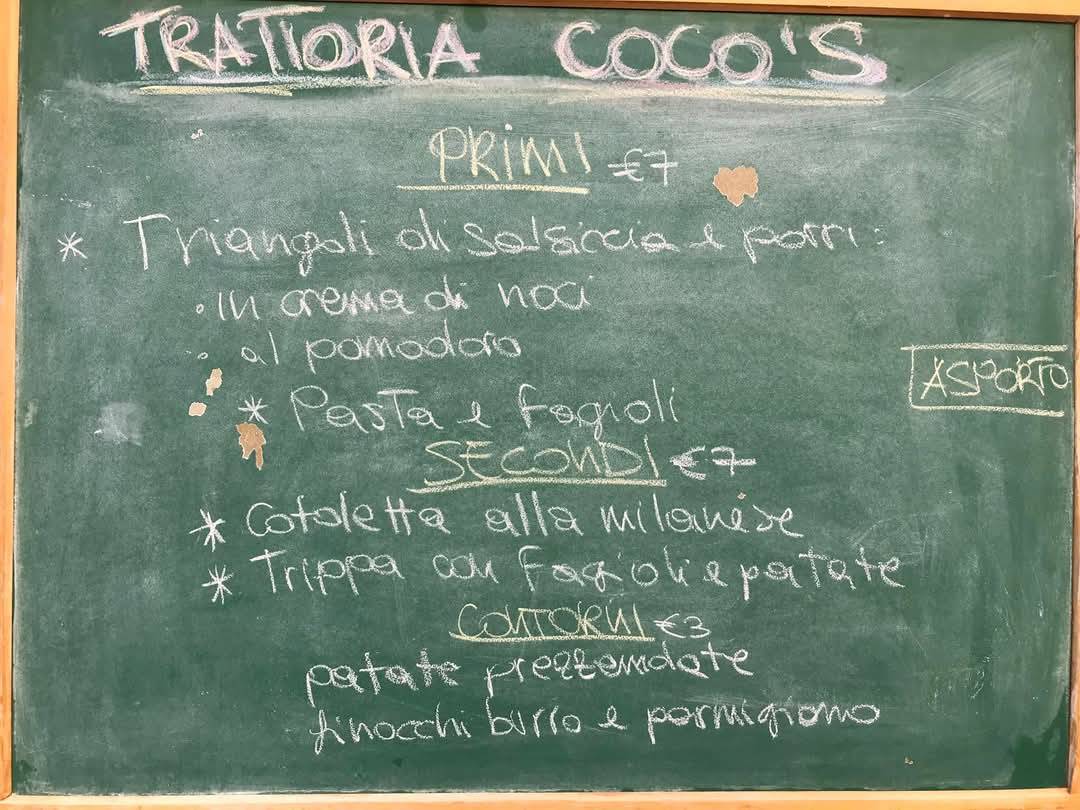 Menu di Trattoria Bar Coco's 