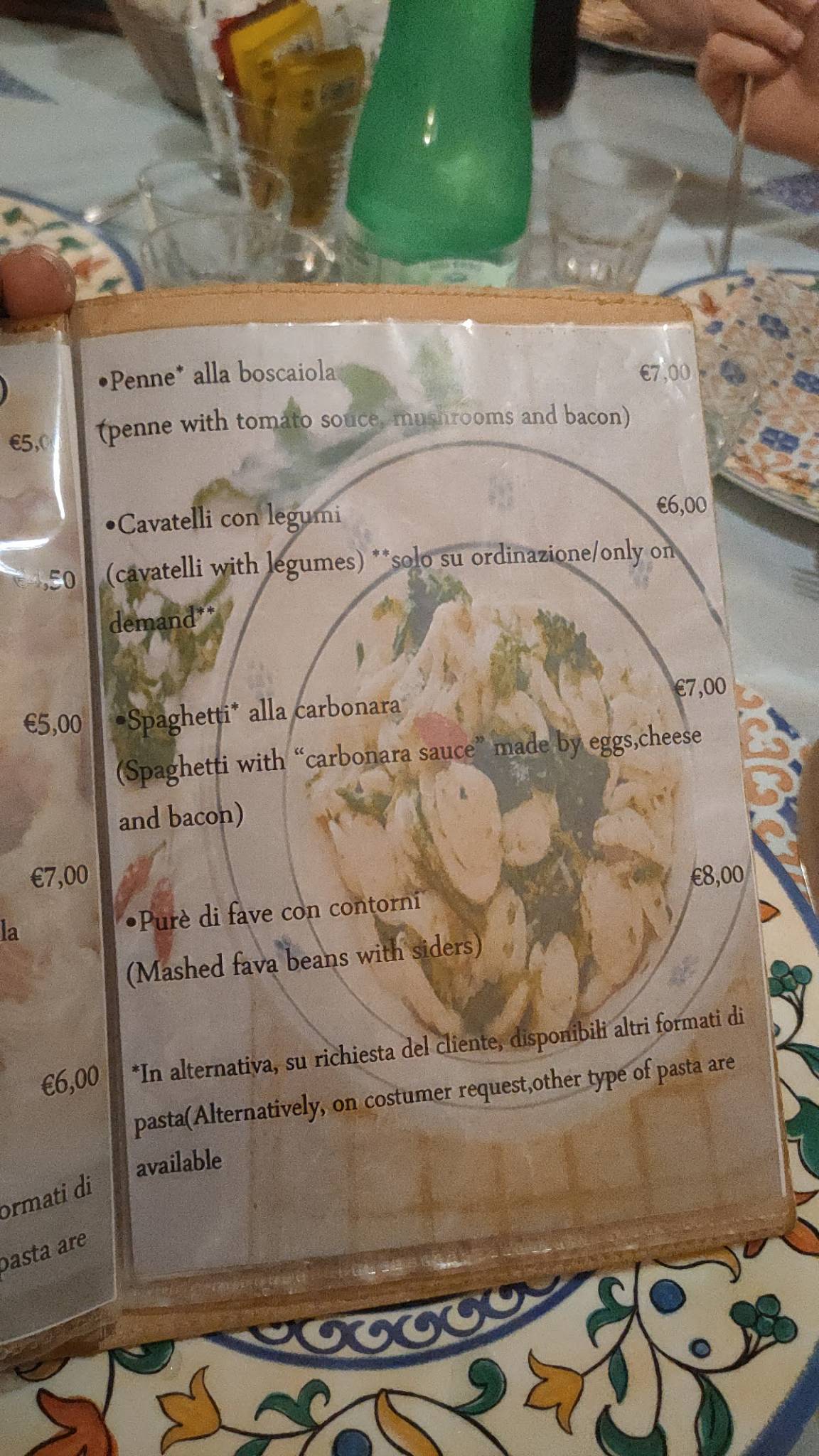Menu di Trattoria Caffe Da Maometto 
