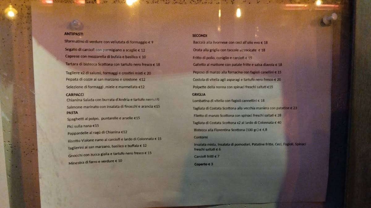Menu di Trattoria Cesarino 
