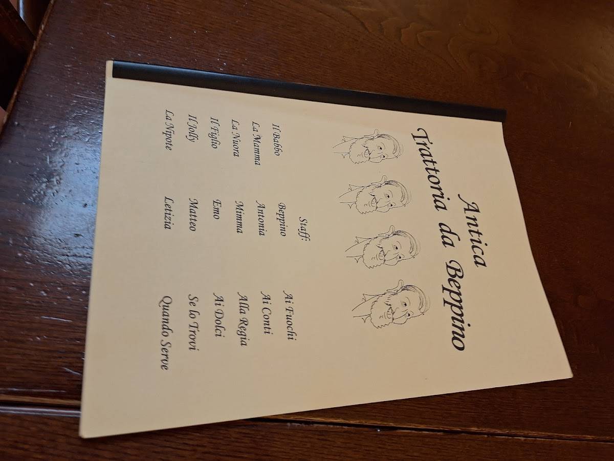 Menu di Trattoria Da Beppino 