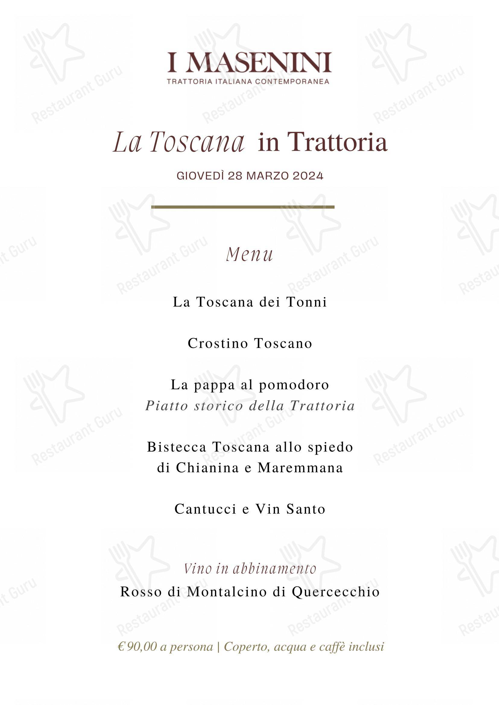 Trattoria I Masenini in Verona - Коктейльная карта