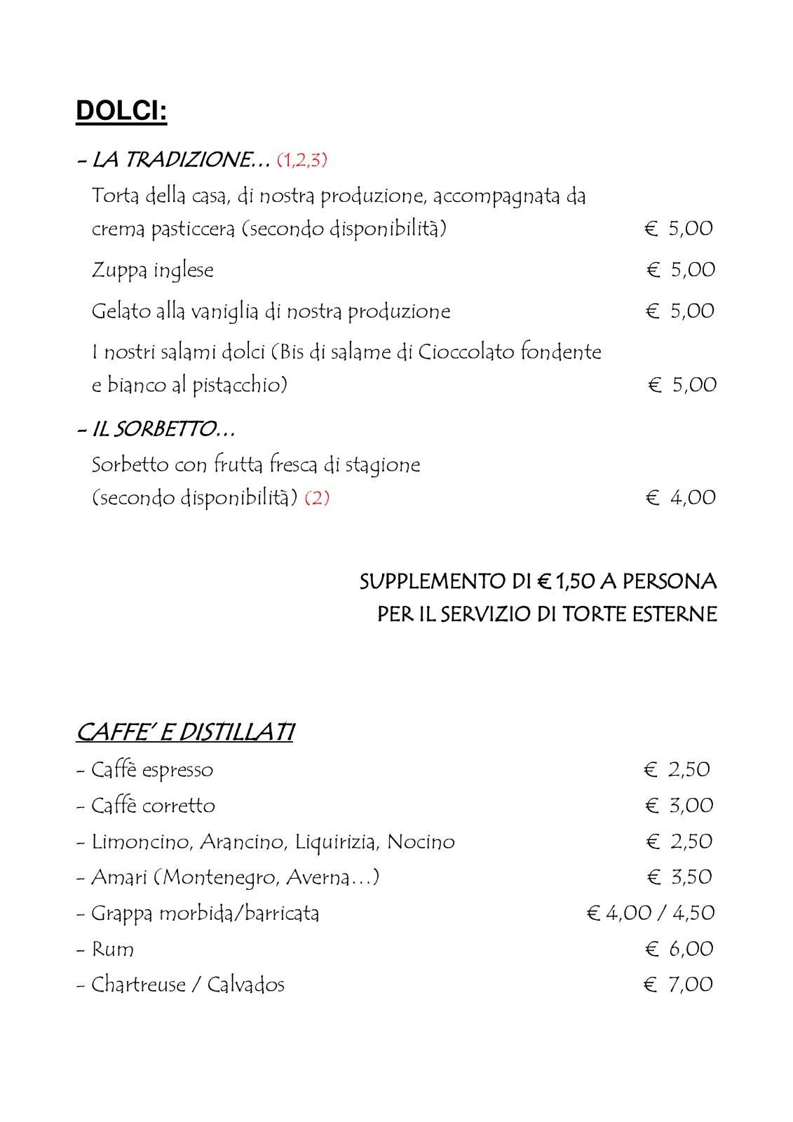 Menu di Trattoria Kaprazucca 