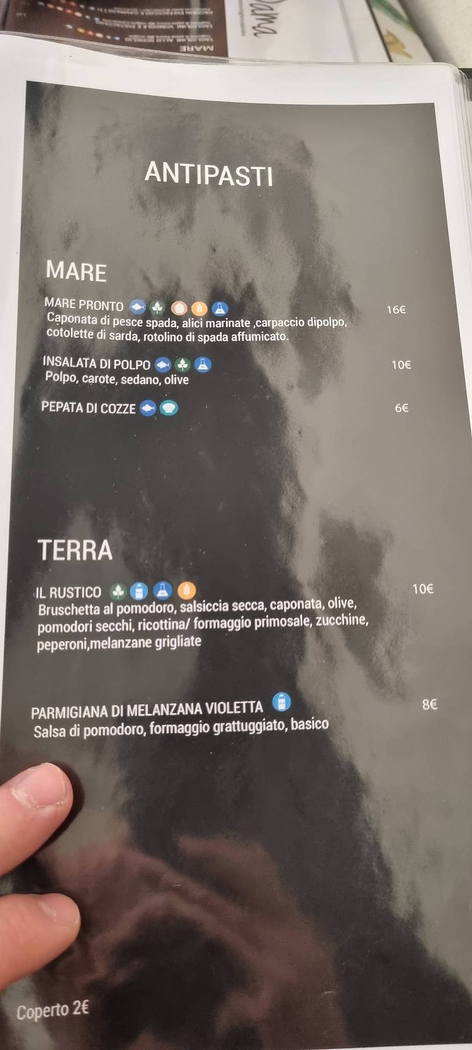 Menu di Trattoria La Dama 
