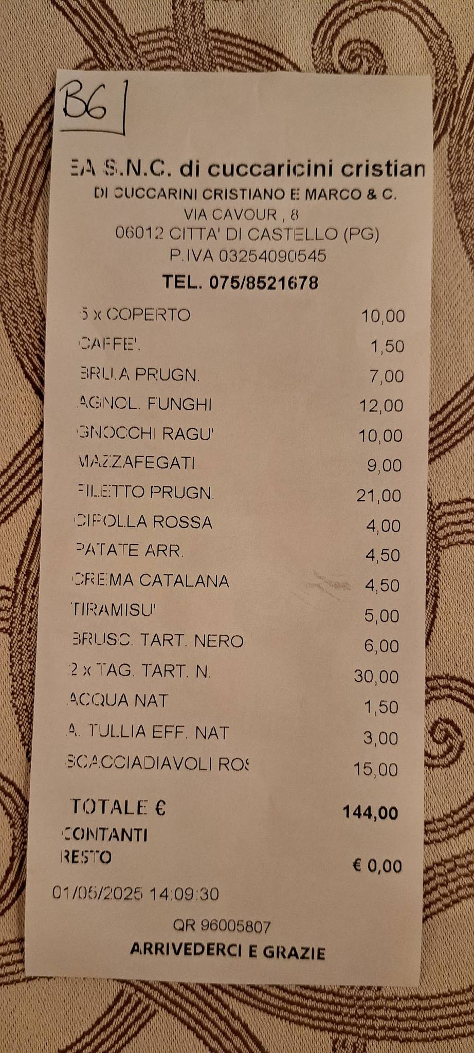 Menu di Trattoria Lea 