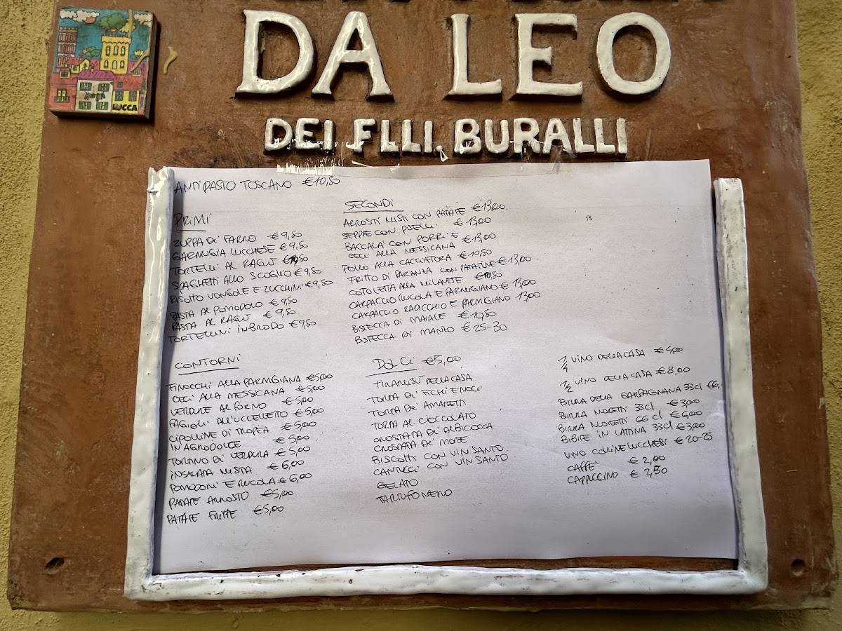 Menu di Trattoria da Leo 