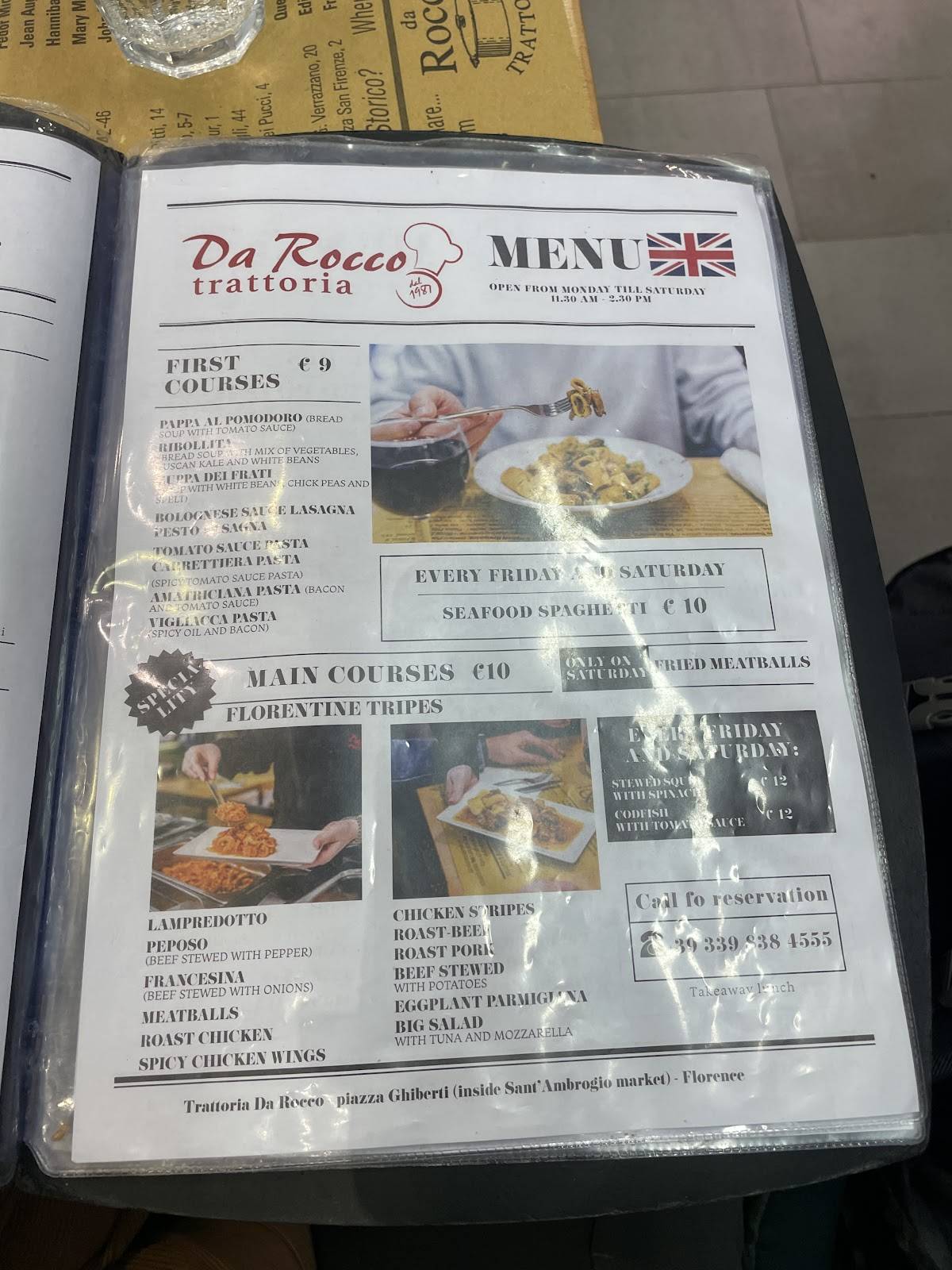 Menu di Trattoria da Rocco 