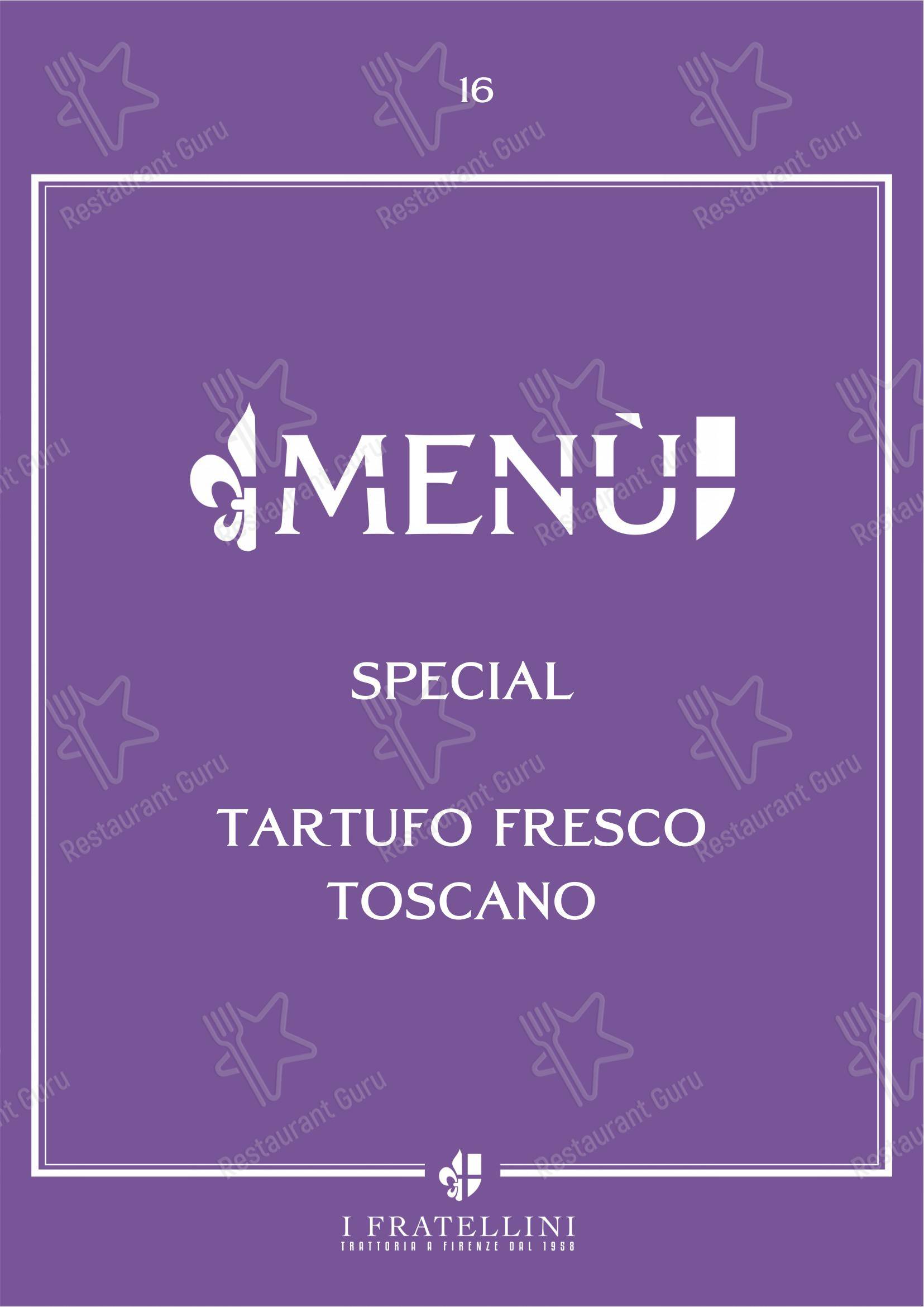 Trattoria i Fratellini in Firenze - Menu