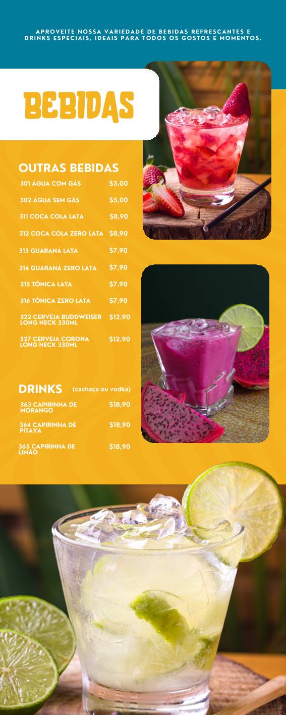 Tribo das Frutas cardápio