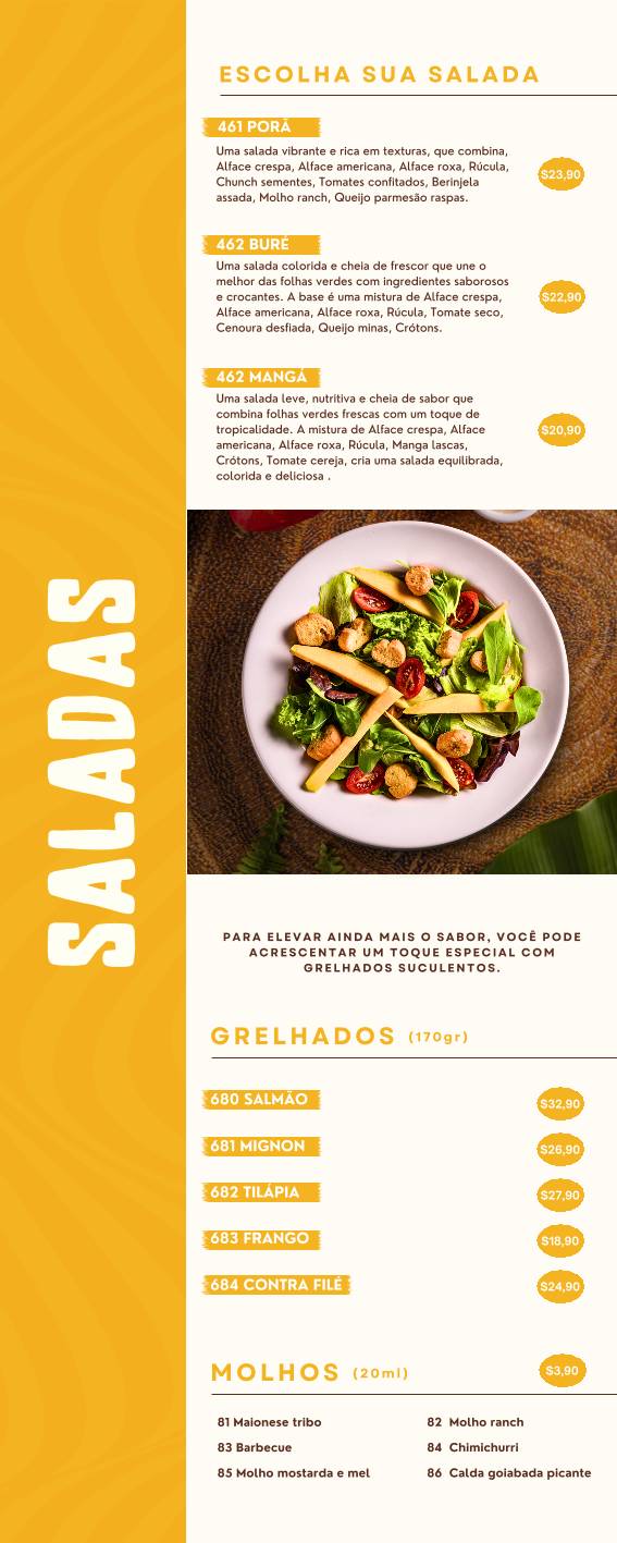 Tribo das Frutas cardápio