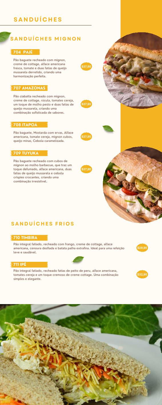 Tribo das Frutas cardápio