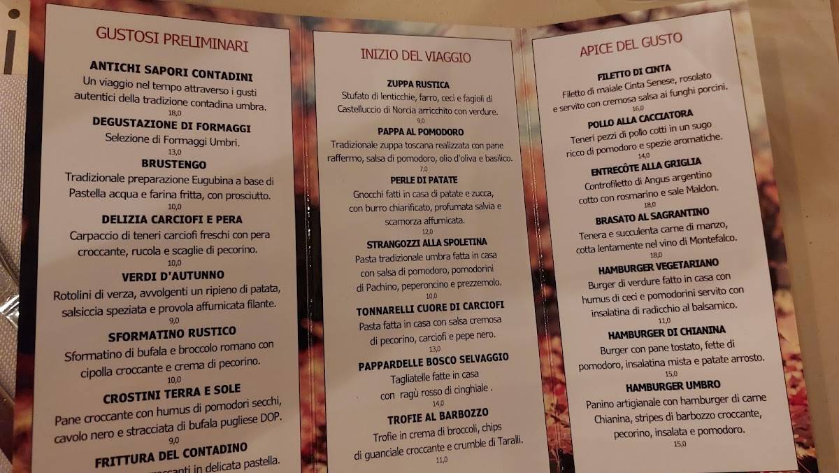 Menu di Trilogy Restaurant & Pizza 
