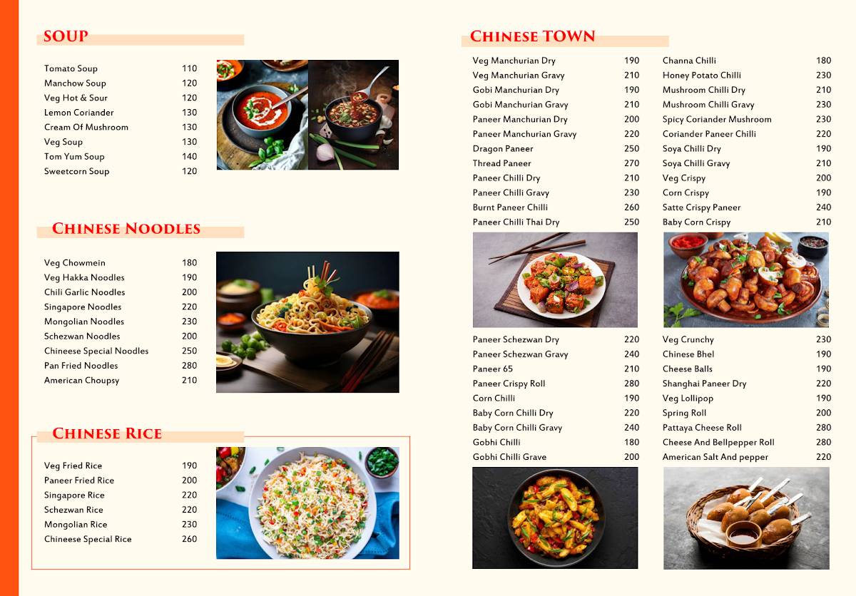 Tripti Studio restaurant menu