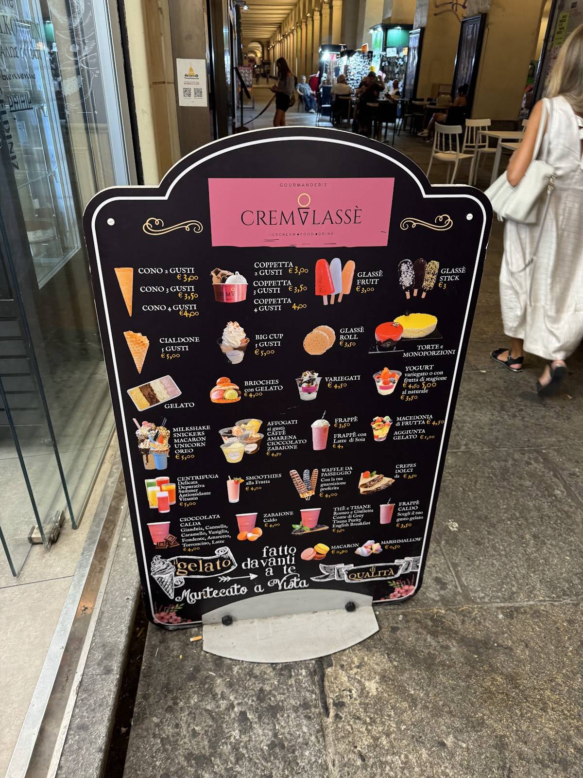 Menu di Cremglassè - Torino 