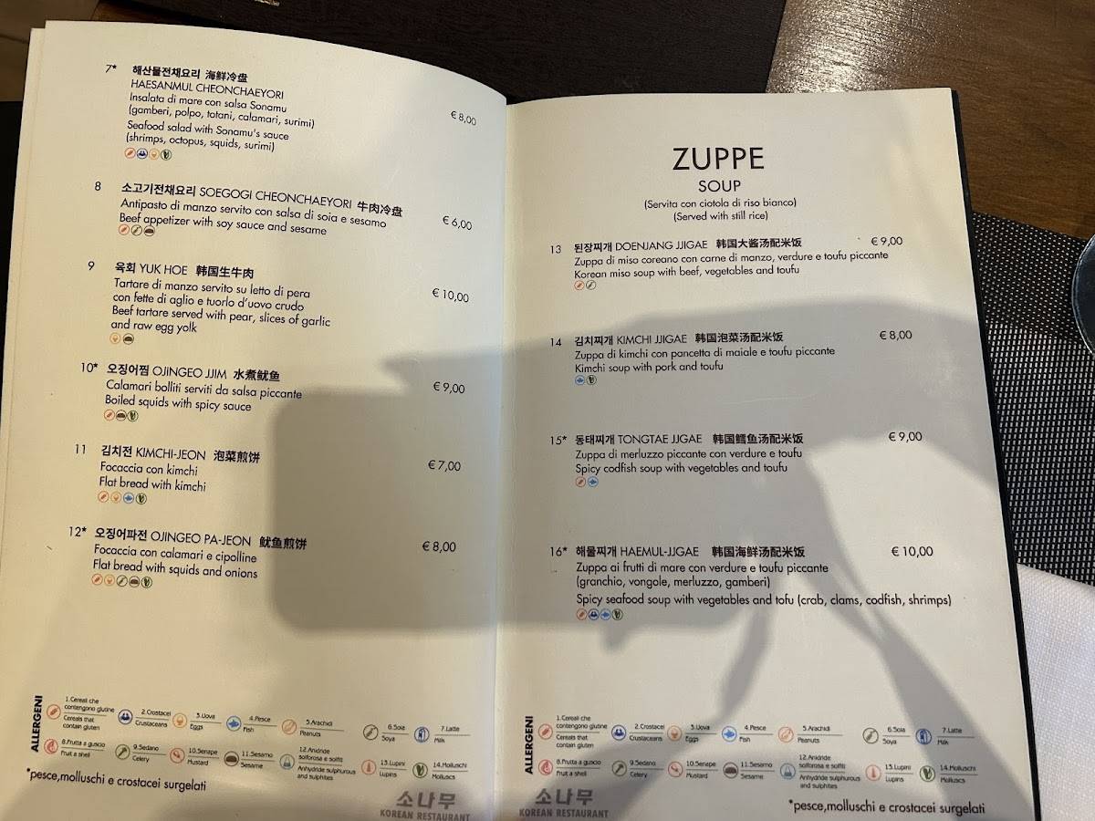 Menu di Sonamu Korean Restaurant 