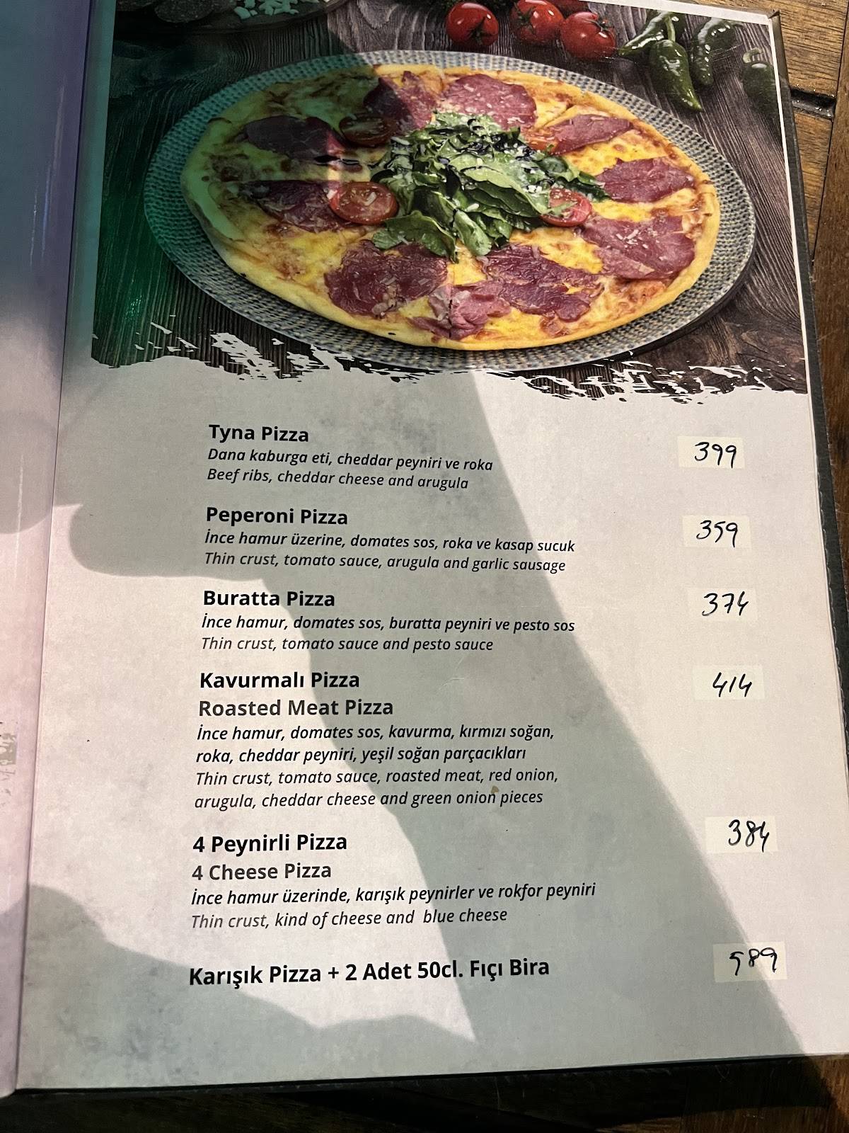 Menu de Tyna Pub Restaurant