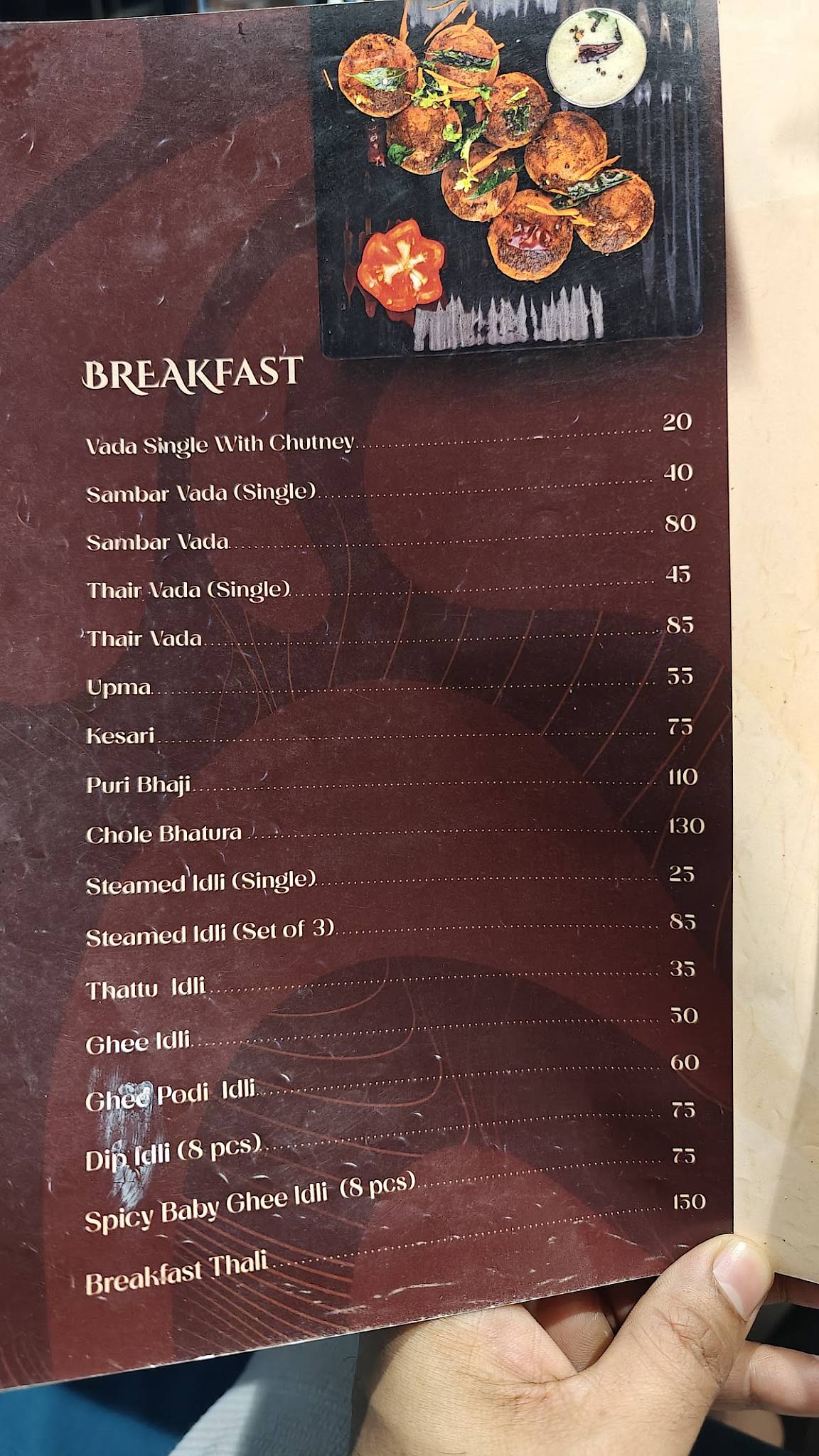 ULSAVAM RESTAURANT menu