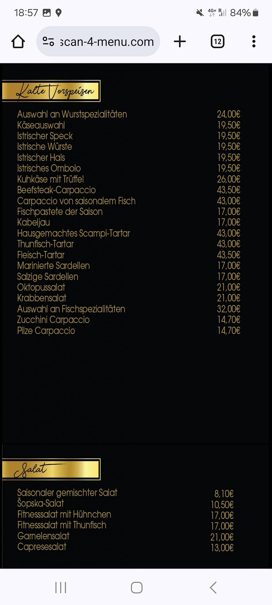 Menu di Konoba Pizzeria Gourmet 