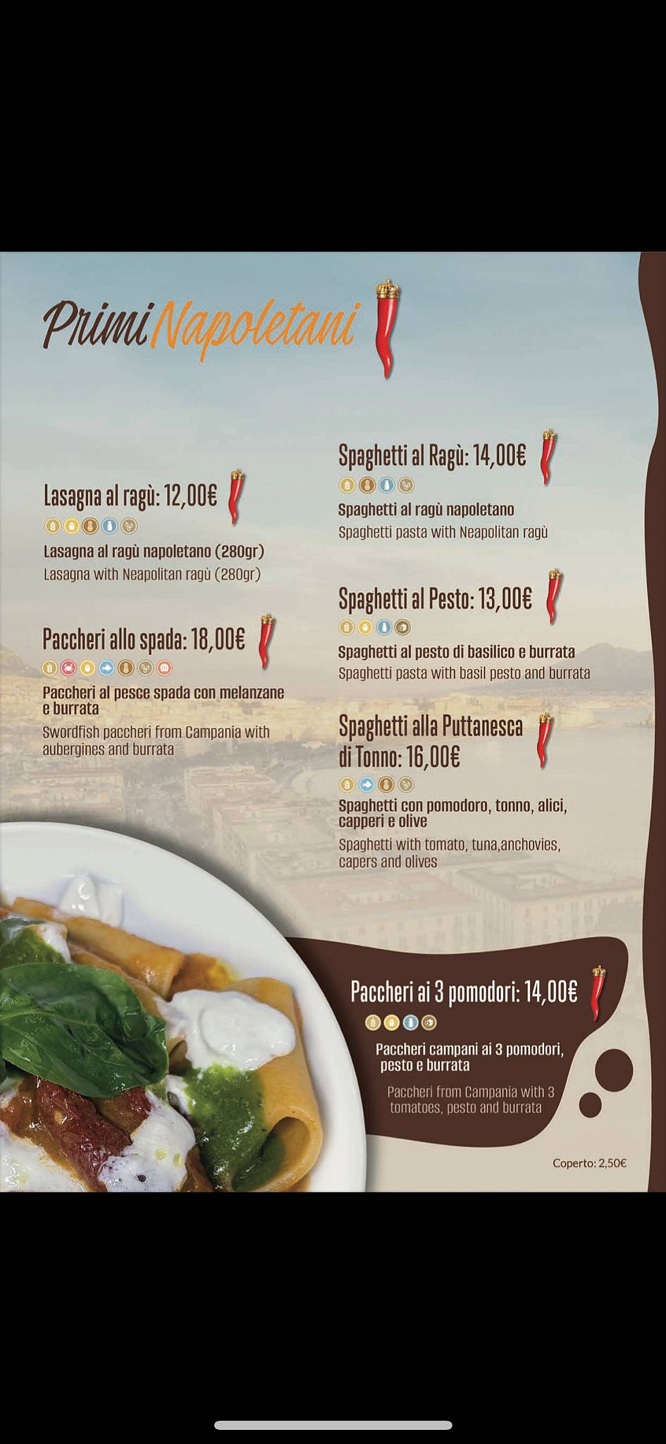 Menu di Unico Ristorante Pizzeria Mestre 